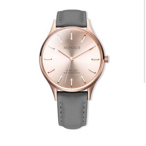 Monroé Solérose Charcoal Leather Watch